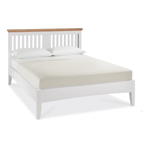 Hampstead Two Tone - 5' King Size Bedstead - 150cm  - Natural Oak Top - Ivory Painted Wooden Base