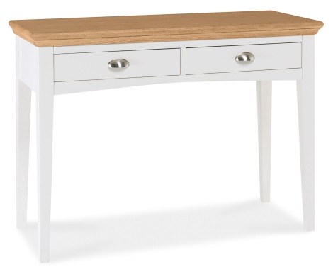 Hampstead Two Tone - 2 Drawer - Dressing Table - Natural Oak Top - Ivory Painted Wooden Base