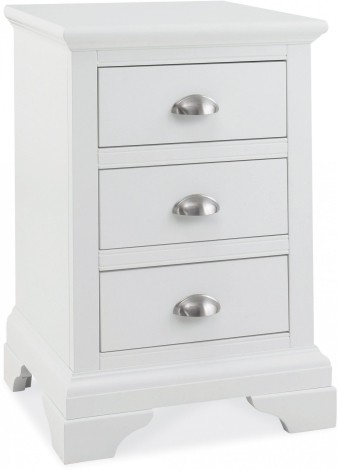 Hampstead White - 3 Drawer Nightstand / Bedside Cabinet / Lamp Table - Painted Finish