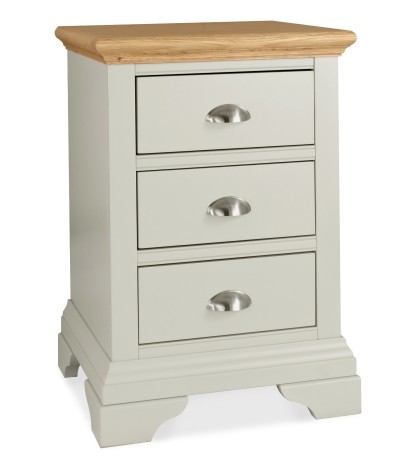 Hampstead Soft Grey & Pale Oak 3 Drawer Nightstand