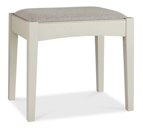 Hampstead Two Tone - Dressing Table Stool - Pebble Grey Fabric - Soft Grey Painted Wooden Base 