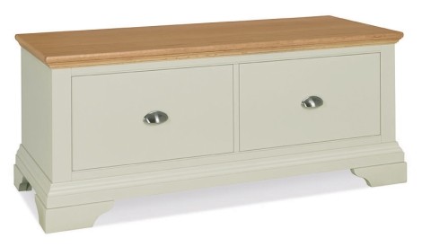 Hampstead Two Tone - Blanket Box - Pale Oak Top - Soft Grey Painted Wooden Base 