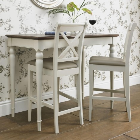 Hampstead - Soft Grey & Walnut - Rectangular Bar Table - Tapered Legs