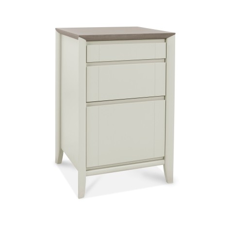 Bergen - Grey Washed Oak Top - 3 Drawer - Filing Cabinet - Soft Grey Pigment Frame