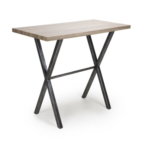Brevik - Industrial Style - 120cm - Bar Table With Black Metal Frame