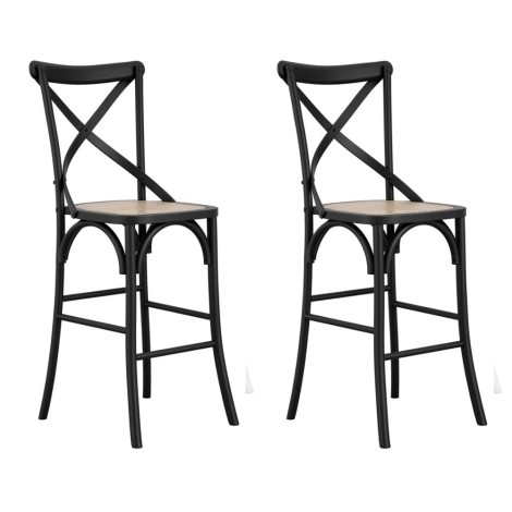 Fitzroy Black / Cane Counter Stool