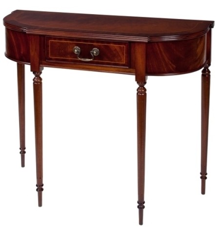 Ashmore Antique Reproduction, 1 Drawer Bow Hall Table