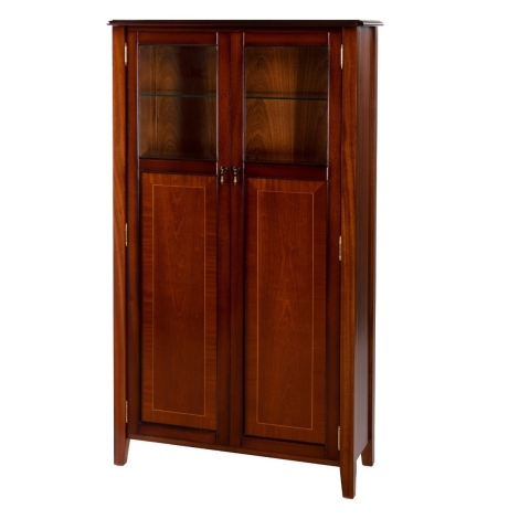 Ashmore Antique Reproduction, 2 Glass Door Sheraton Bookcase / Display Cabinet