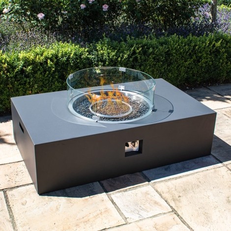 Fire Pit Coffee Table 127cm x 77cm Rectangular / Charcoal