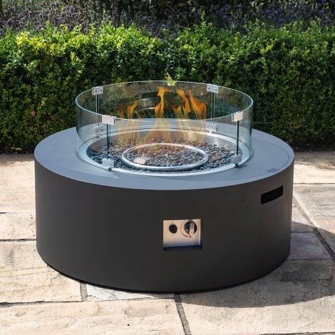 Fire Pit Coffee Table 90cm Round / Charcoal