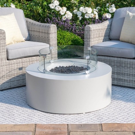 Fire Pit Coffee Table 90cm Round / Pebble White