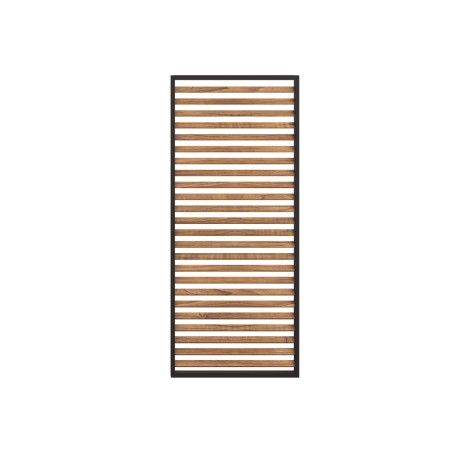 Como Pergola Louvre Wood Effect Panel with Grey Frame for 4m Side - 123x218