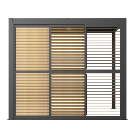 Como Pergola Sliding Louvre Doors 3m Side - Black 