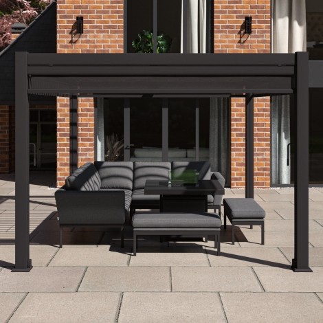 Como Pergola - Aluminium Rectangular 30x40 with 4 Drop Sides - Grey