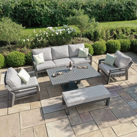New York 3 Seat Sofa Set with Rising Table / Dove Grey