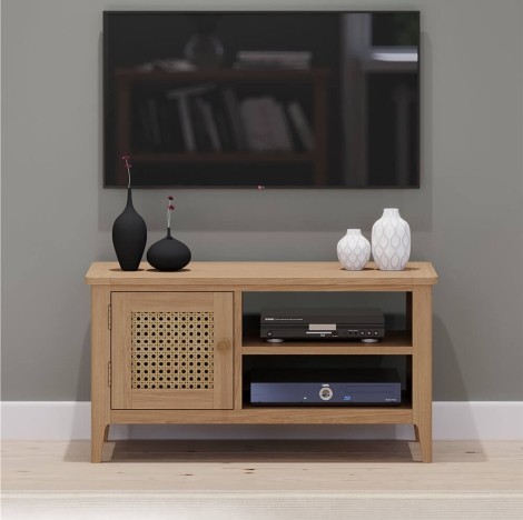 Hanford -  Natural Oak 1 Door 2 Open Shelf TV Unit