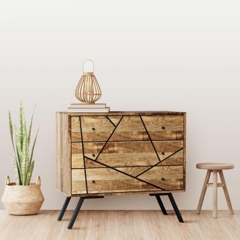 Amar Mango 3 Drawer Chest - Iron Base