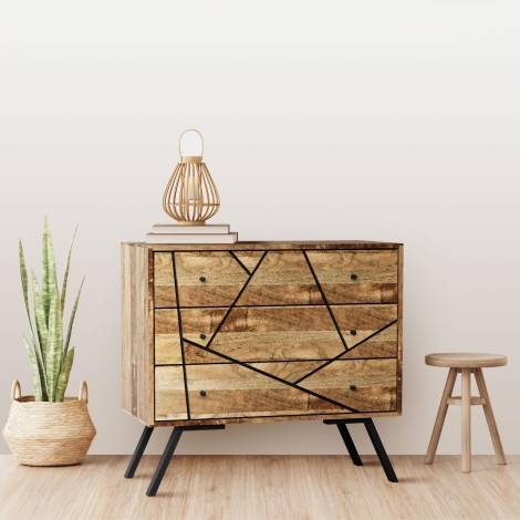 Amar - Mango - 3 Drawer Chest - Iron Base