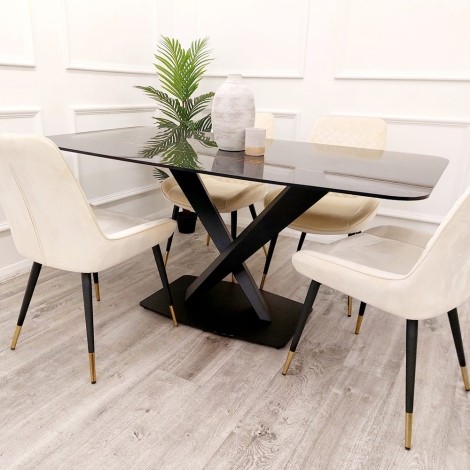 Apollo Black Sintered Stone Dining Table (160cm)