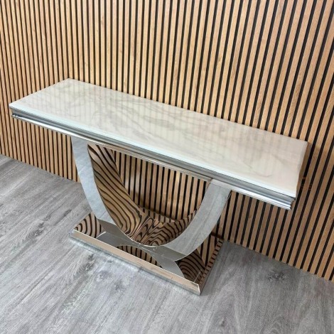 Arial White Console Dining Table