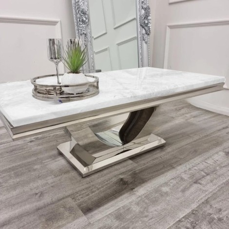 Arial White Coffee Dining Table