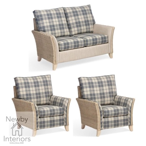 Arlington 2 Seater Sofa & 2 Armchairs Natural Wash Rattan