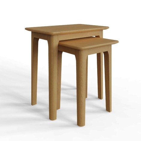 Arvid - Oak - Nest of 2 Tables - Contemporary Styled Legs