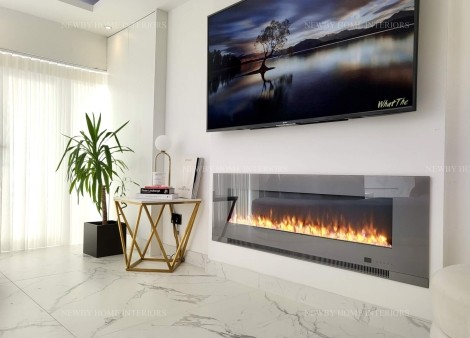 Aurora - Media Wall - Insert - Electric Fire - Grey - 60"