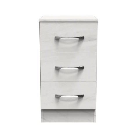 Avon - 3 Drawer - Chest - White Marble Effect