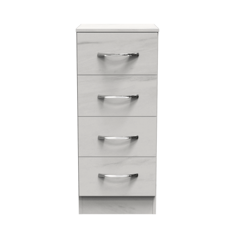 Avon - 4 Drawer - Chest - White Marble Effect