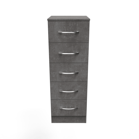 Avon - 5 Drawer - Chest - Tallboy - Pewter Grey Finish