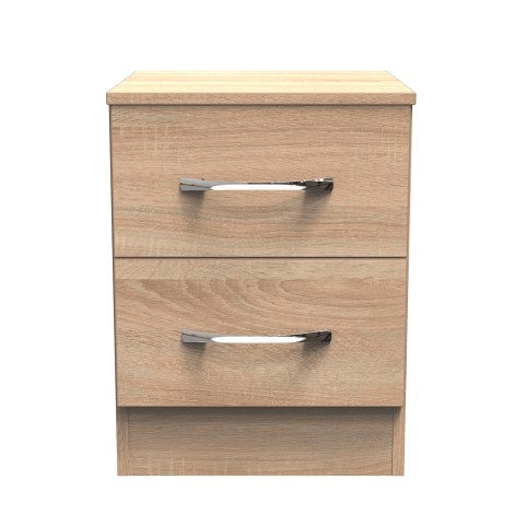 Avon - 2 Drawer - Bedside Cabinet - Bardolino Oak Finish