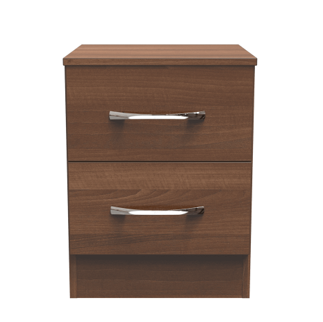 Avon - 2 Drawer - Bedside Cabinet - Noche Walnut Finish