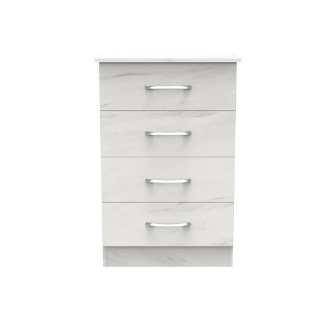 Avon - 4 Drawer - Medium Chest - White Marble Effect