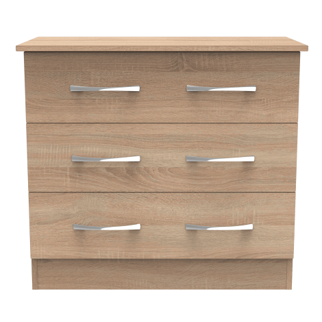 Avon - 3 Drawer - Wide Chest - Bardolino Oak Finish