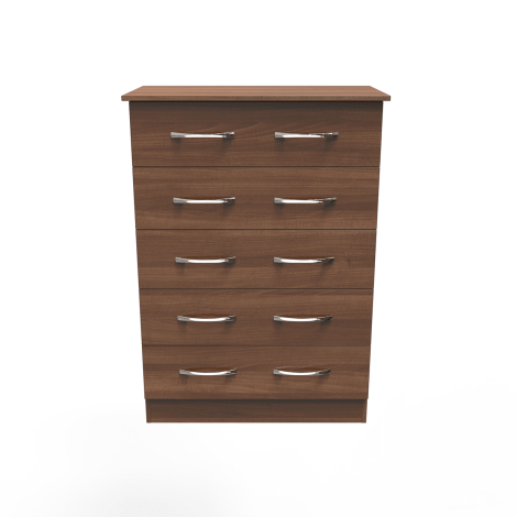 Avon - 5 Drawer - Wide Chest - Noche Walnut Finish