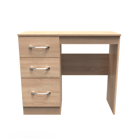 Avon - Single Pedestal Dressing Table / Vanity Table / Desk - Bardolino Oak Finish
