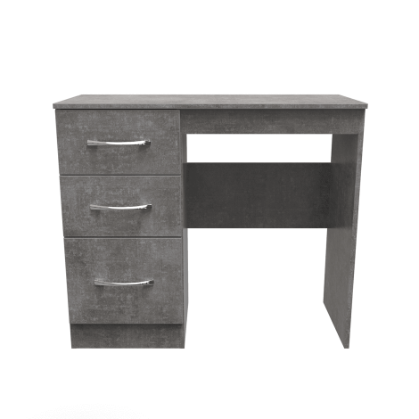 Avon - Single Pedestal Dressing Table / Vanity Table / Desk - Pewter Grey Finish