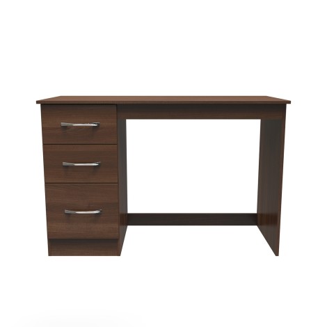 Avon - Single Pedestal Desk / Vanity Table - Noche Walnut Finish