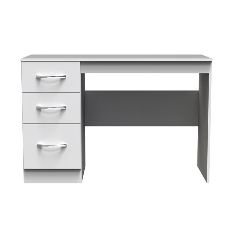 Avon - Single Pedestal Desk / Vanity Table - White Matt Finish