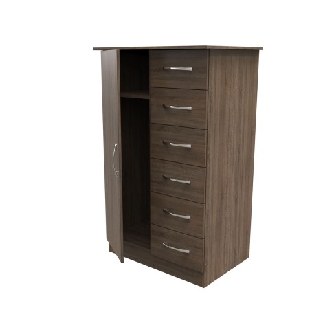 Avon - 1 Door 6 Drawer - Childs Robe - Darkolino Finish