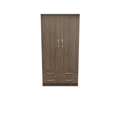 Avon - 2 Door 2 Drawer - Double Wardrobe - Darkolino Finish