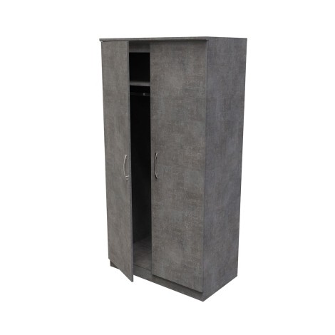 Avon - 2 Door - Plain - Double Wardrobe - Pewter Grey Finish