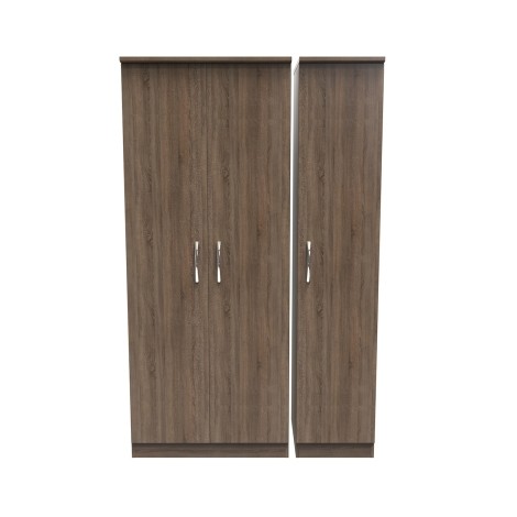 Avon - 3 Door - Triple - Plain Wardrobe - Darkolino Finish