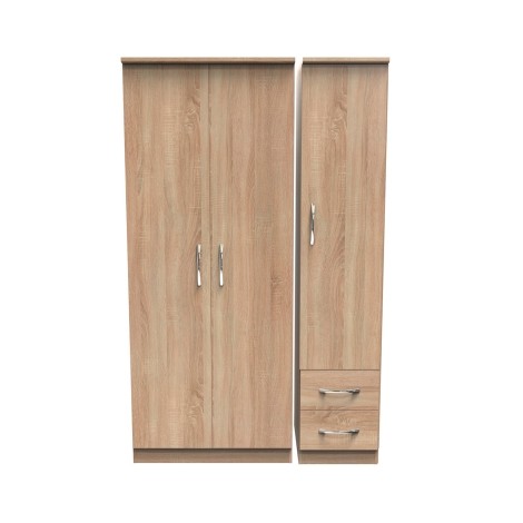 Avon - 3 Door 2 Drawer - Triple - Tall Wardrobe - Bardolino Oak Finish