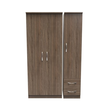 Avon - 3 Door 2 Drawer - Triple - Tall Wardrobe - Darkolino Finish