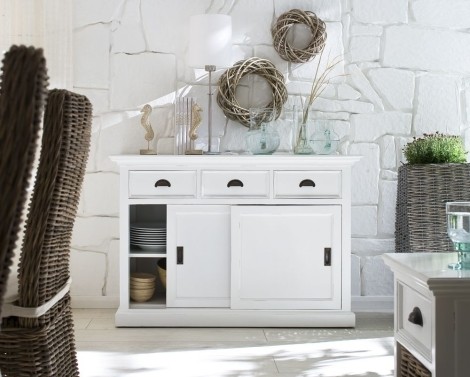 Halifax - Pure White Painted - Sliding Door Sideboard