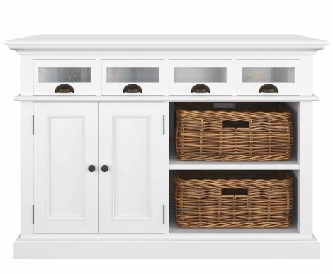 Halifax - Pure White Painted - 2 Door 2 Basket Sideboard