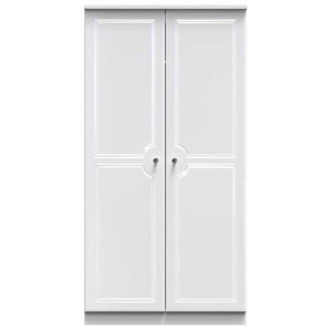 Balmoral - 2 Door - Plain Wardrobe - White Gloss Finish