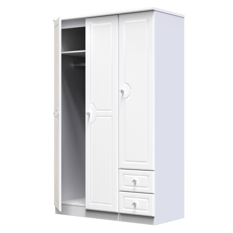 Balmoral - 3 Door - Plain - Tall - Triple Wardrobe - White Gloss Finish